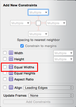 Auto Layout: Equal Widths